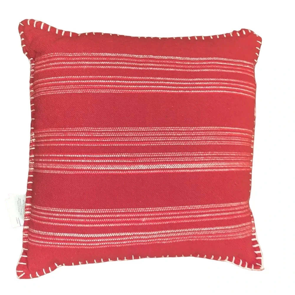 Accent Throw‎ Pillow Rust Textured Strip Design 20” x 20” New Without Tags
